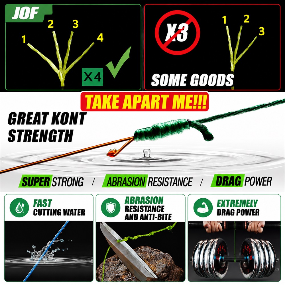 JOF 4X Braided PE Fishing Line - Fish Finder Cable ulasan dan harga