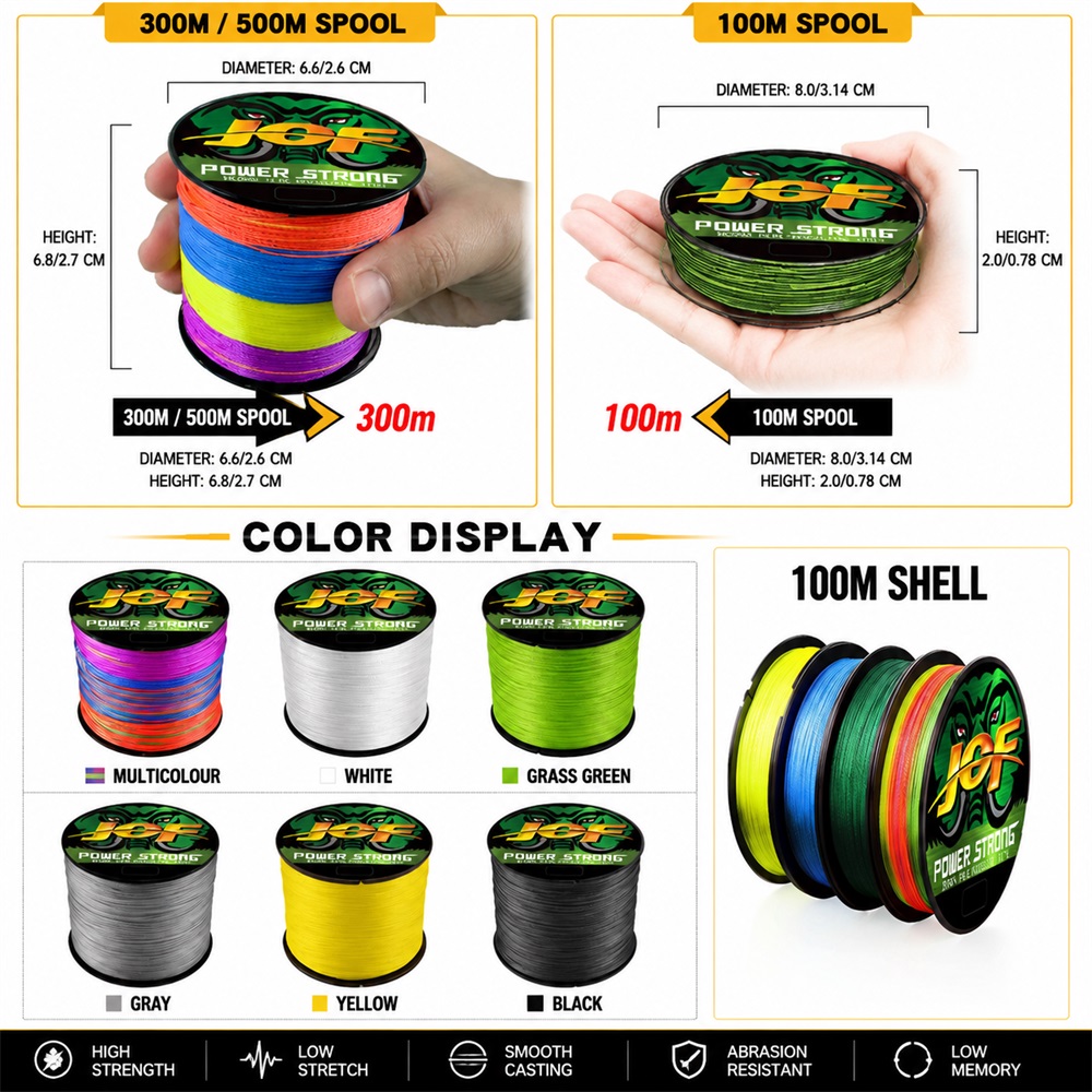 JOF 4X Braided PE Fishing Line - Fish Finder Cable ulasan dan harga